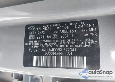 2024 Hyundai Elantra Sel из США, поврежденный, VIN KMHLM4DG6RU672341